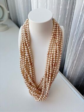 Rare Vtg ERICKSON BEAMON Multi Strand Pearl Necklace Statement Coquette Wedding